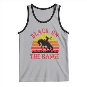 African American Black Cowboy Tank Top Black On The Range Rodeo TS11 Athletic Heather Black Print Your Wear
