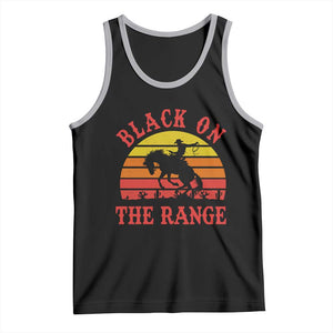 African American Black Cowboy Tank Top Black On The Range Rodeo TS11 Black Athletic Heather Print Your Wear