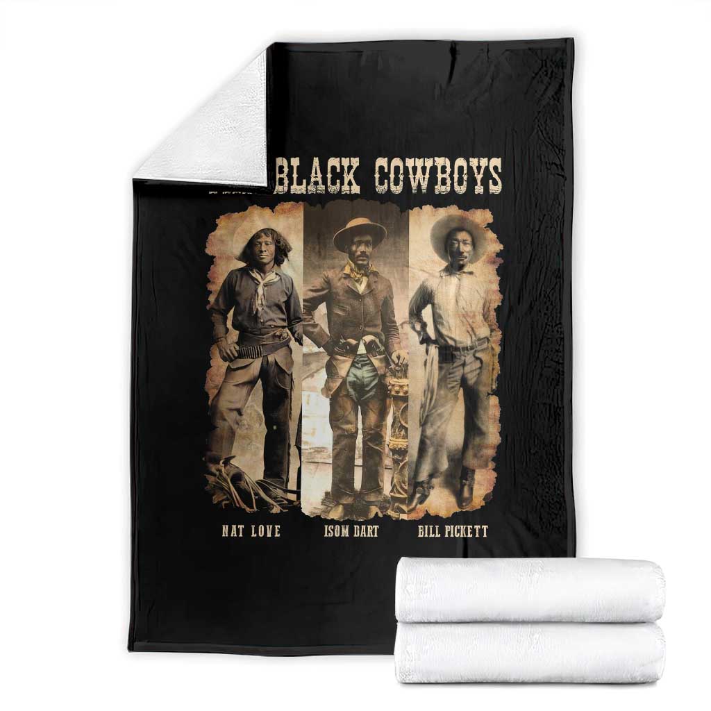 The Black Cowboys Nat Love Isom Dart Bill Pickett Throw Blanket African American Cowboy Legend TS11 Black Print Your Wear