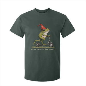 Off To Commit Dad Foolery T Shirt For Kid Funny Daddy Frog Scooter Fathers Day TS11 Dark Forest Green Print Your Wear
