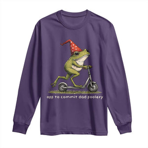Off To Commit Dad Foolery Long Sleeve Shirt Funny Daddy Frog Scooter Fathers Day TS11 Purple Print Your Wear