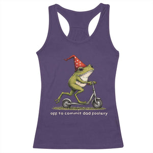 Off To Commit Dad Foolery Racerback Tank Top Funny Daddy Frog Scooter Fathers Day TS11 Purple Print Your Wear