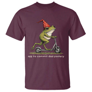 Off To Commit Dad Foolery T Shirt Funny Daddy Frog Scooter Fathers Day TS11 Maroon Print Your Wear