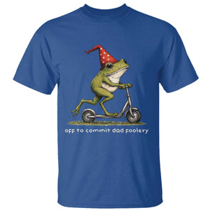 Off To Commit Dad Foolery T Shirt Funny Daddy Frog Scooter Fathers Day TS11 Royal Blue Print Your Wear
