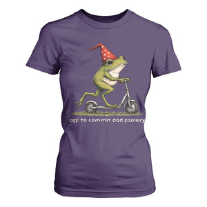 Off To Commit Dad Foolery T Shirt For Women Funny Daddy Frog Scooter Fathers Day TS11 Purple Print Your Wear