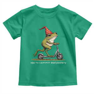 Off To Commit Dad Foolery Toddler T Shirt Funny Daddy Frog Scooter Fathers Day TS11 Irish Green Print Your Wear
