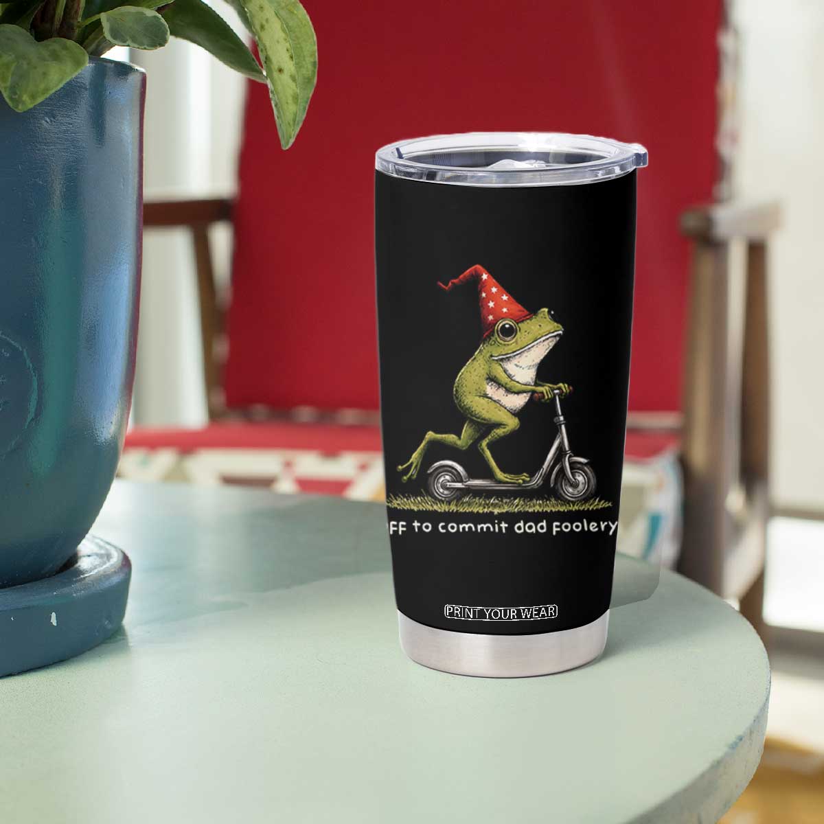 Off To Commit Dad Foolery Tumbler Cup Funny Daddy Frog Scooter Fathers Day TS11 Print Your Wear