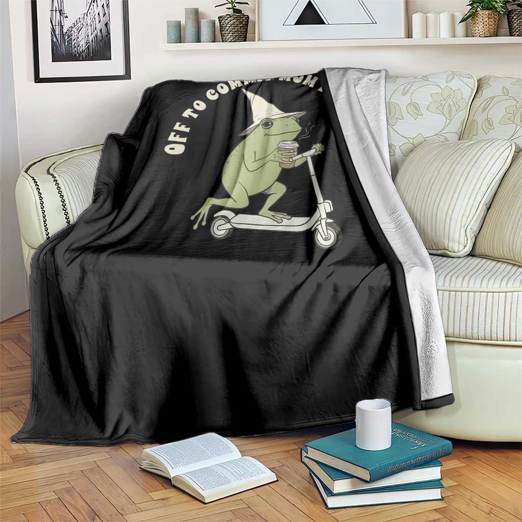 Off To Commit Mom Foolery Throw Blanket Funny Mama Frog Scooter Mother's Day TS11 Print Your Wear