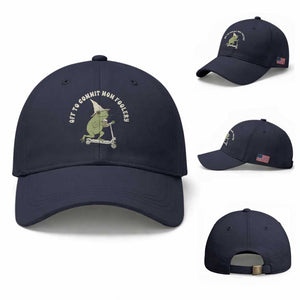 Off To Commit Mom Foolery Baseball Cap Funny Mama Frog Scooter Mother's Day TS11 Baseball Cap Universal Fit Navy Print Your Wear