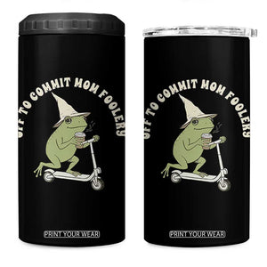 Off To Commit Mom Foolery 4 in 1 Can Cooler Tumbler Funny Mama Frog Scooter Mother's Day TS11 One Size: 16 oz Black Print Your Wear