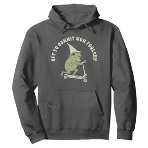 Off To Commit Mom Foolery Hoodie Funny Mama Frog Scooter Mother's Day TS11 Dark Heather Print Your Wear