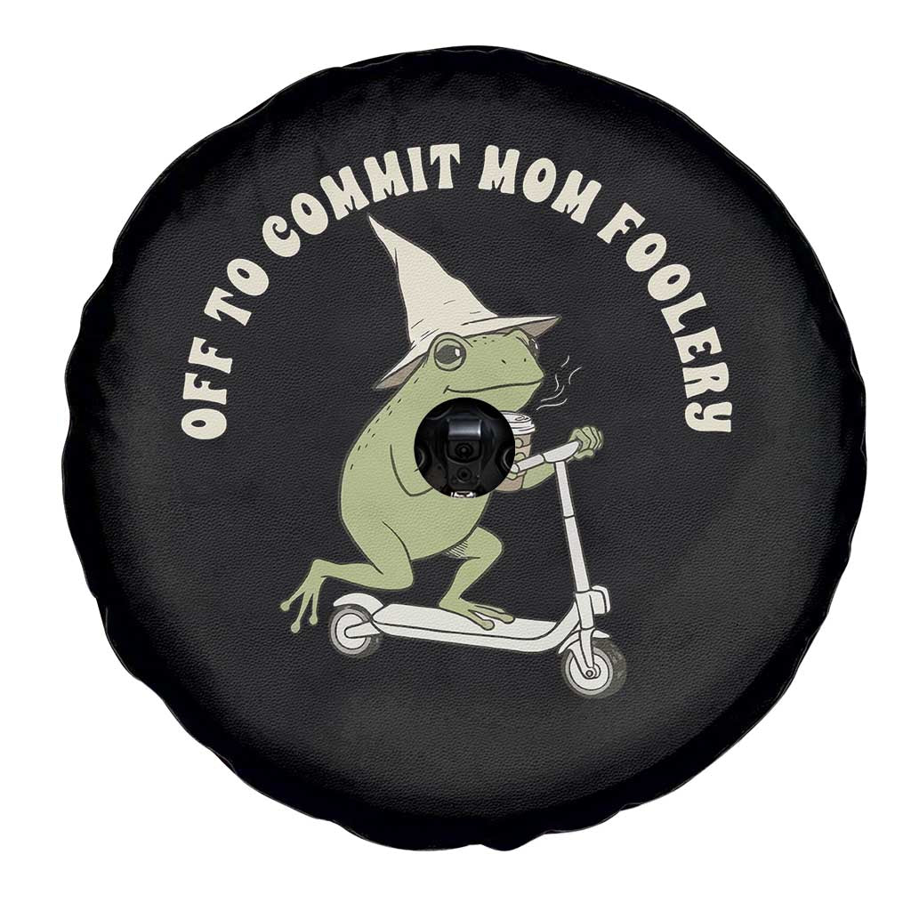 Off To Commit Mom Foolery Spare Tire Cover Funny Mama Frog Scooter Mother's Day TS11 Print Your Wear