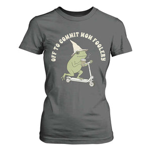 Off To Commit Mom Foolery T Shirt For Women Funny Mama Frog Scooter Mother's Day TS11 Dark Heather Print Your Wear