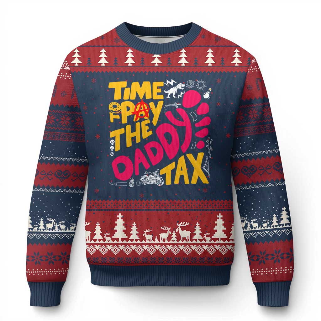 Time To Pay The Daddy Tax Ugly Christmas Sweater Dungeon Gamer Dad Father’s Day TS11 Navy Red Print Your Wear