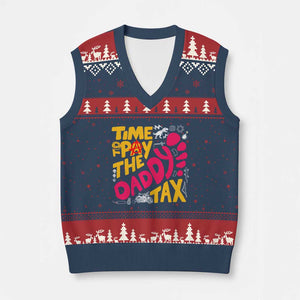 Time To Pay The Daddy Tax V-Neck Knit Sweater Vest Dungeon Gamer Dad Father’s Day TS11 Navy Red Print Your Wear