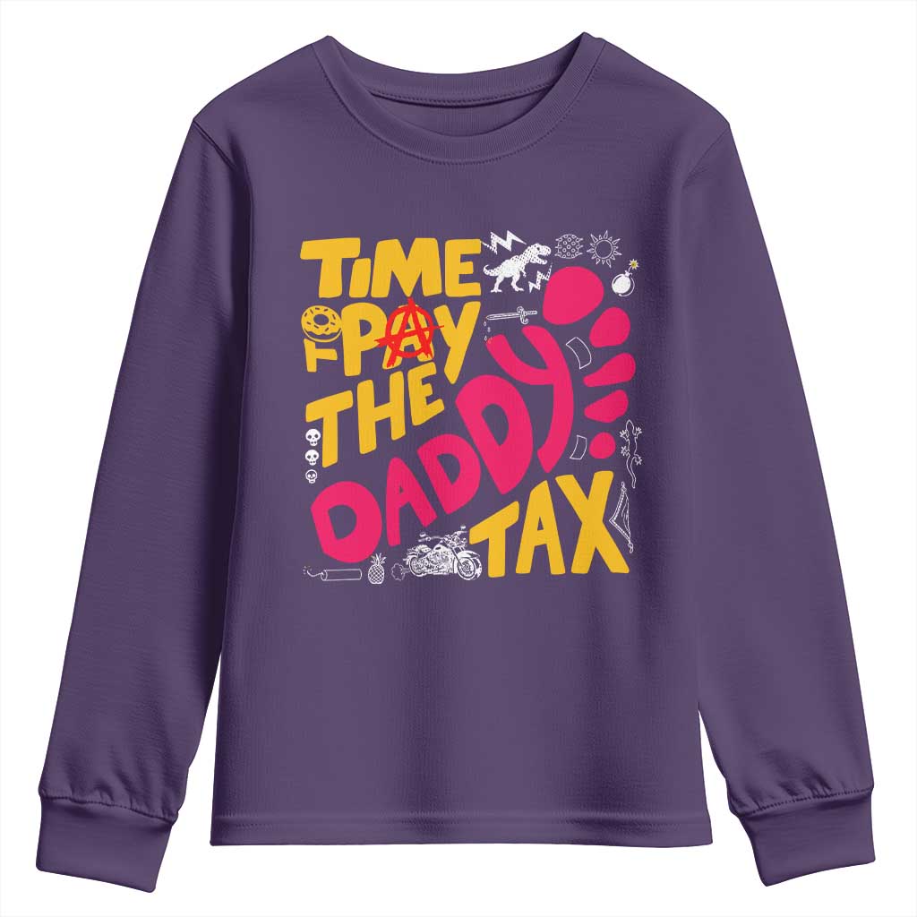 Time To Pay The Daddy Tax Youth Sweatshirt Dungeon Gamer Dad Father’s Day TS11 Purple Print Your Wear