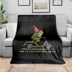 Off To Commit Dad Jokes Throw Blanket Funny Daddy Frog Scooter Fathers Day TS11 Print Your Wear