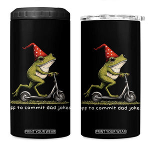 Off To Commit Dad Jokes 4 in 1 Can Cooler Tumbler Funny Daddy Frog Scooter Fathers Day TS11 One Size: 16 oz Black Print Your Wear