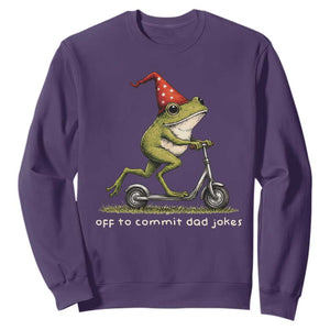 Off To Commit Dad Jokes Sweatshirt Funny Daddy Frog Scooter Fathers Day TS11 Purple Print Your Wear