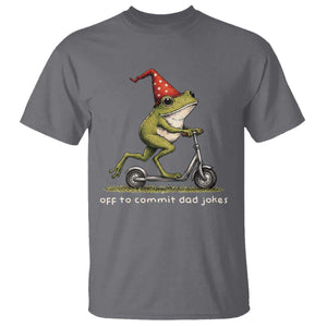 Off To Commit Dad Jokes T Shirt Funny Daddy Frog Scooter Fathers Day TS11 Charcoal Print Your Wear