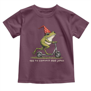 Off To Commit Dad Jokes Toddler T Shirt Funny Daddy Frog Scooter Fathers Day TS11 Maroon Print Your Wear