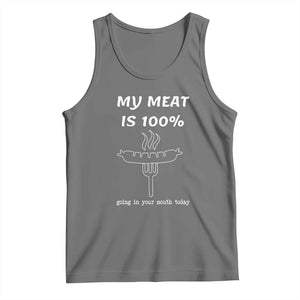 Funny Grilling Tank Top My Meat Is 100% Going In Your Mouth Today Smoker Grill Master TS11 Black Heather Print Your Wear