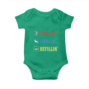 BBQ Lover Baby Onesie Grilling Chillin' Grillin' Refillin' Smoker TS11 Irish Green Print Your Wear