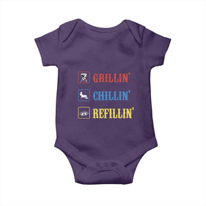 BBQ Lover Baby Onesie Grilling Chillin' Grillin' Refillin' Smoker TS11 Purple Print Your Wear