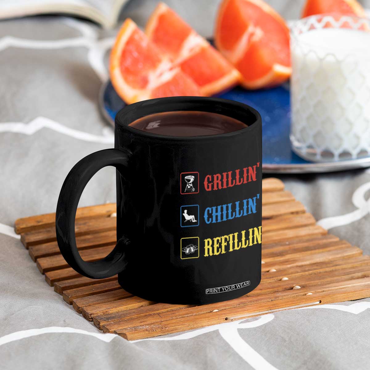 BBQ Lover Coffee Mug Grilling Chillin' Grillin' Refillin' Smoker TS11 Print Your Wear
