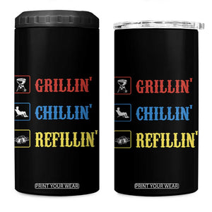 BBQ Lover 4 in 1 Can Cooler Tumbler Grilling Chillin' Grillin' Refillin' Smoker TS11 One Size: 16 oz Black Print Your Wear