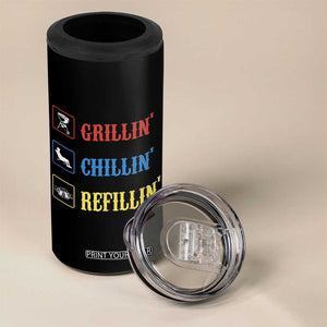 BBQ Lover 4 in 1 Can Cooler Tumbler Grilling Chillin' Grillin' Refillin' Smoker TS11 Print Your Wear