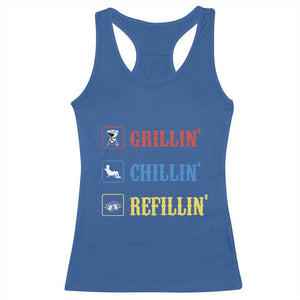 BBQ Lover Racerback Tank Top Grilling Chillin' Grillin' Refillin' Smoker TS11 Royal Blue Print Your Wear