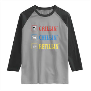 BBQ Lover Raglan Shirt Grilling Chillin' Grillin' Refillin' Smoker TS11 Sport Gray Black Print Your Wear
