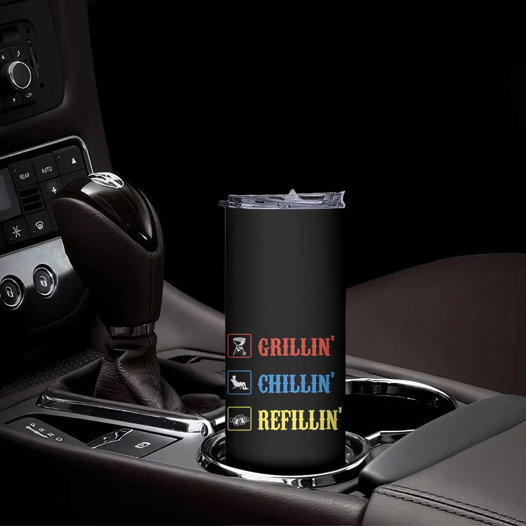 BBQ Lover Skinny Tumbler Grilling Chillin' Grillin' Refillin' Smoker TS11 Print Your Wear