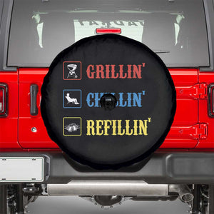 BBQ Lover Spare Tire Cover Grilling Chillin' Grillin' Refillin' Smoker TS11 Black Print Your Wear