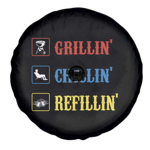 BBQ Lover Spare Tire Cover Grilling Chillin' Grillin' Refillin' Smoker TS11 Print Your Wear