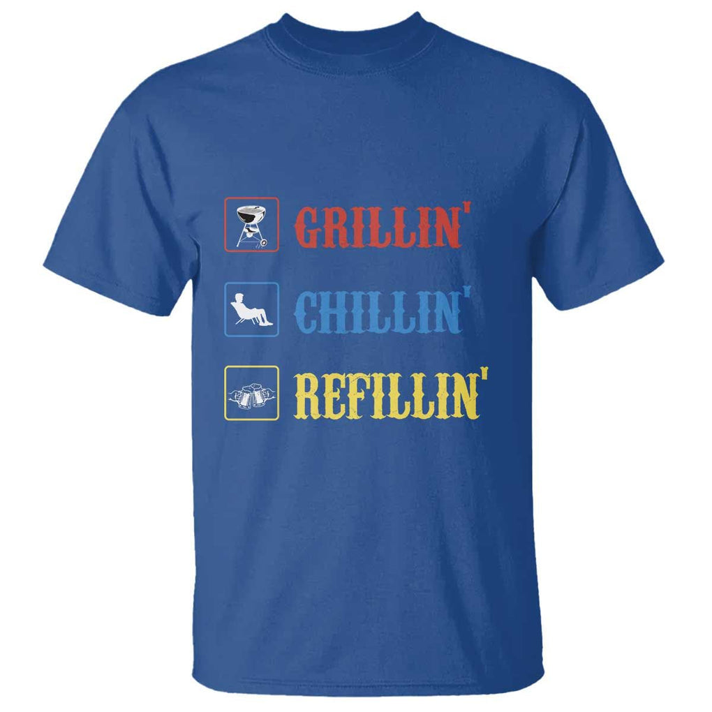 BBQ Lover T Shirt Grilling Chillin' Grillin' Refillin' Smoker TS11 Royal Blue Print Your Wear