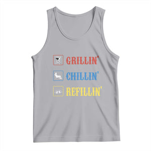 BBQ Lover Tank Top Grilling Chillin' Grillin' Refillin' Smoker TS11 Athletic Heather Print Your Wear