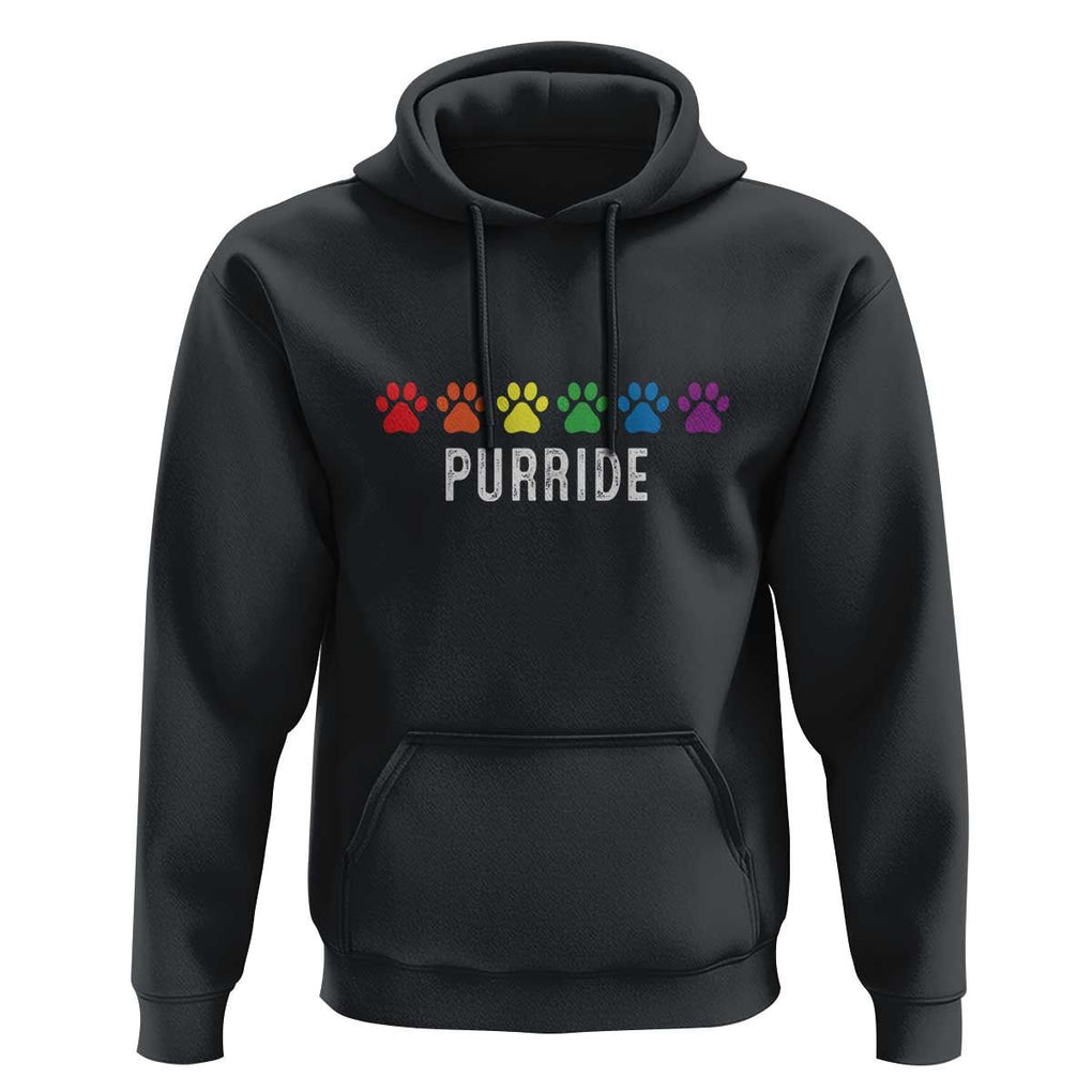 LGBT Cat Hoodie Purride Rainbow Pride Ally TS11 Black Print Your Wear