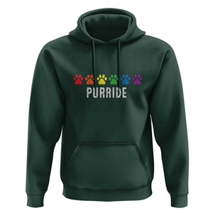 LGBT Cat Hoodie Purride Rainbow Pride Ally TS11 Dark Forest Green Print Your Wear