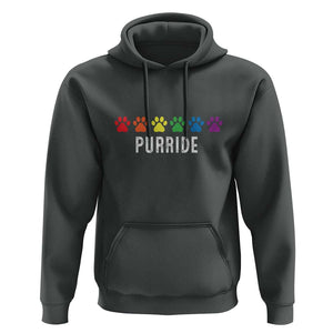 LGBT Cat Hoodie Purride Rainbow Pride Ally TS11 Dark Heather Print Your Wear