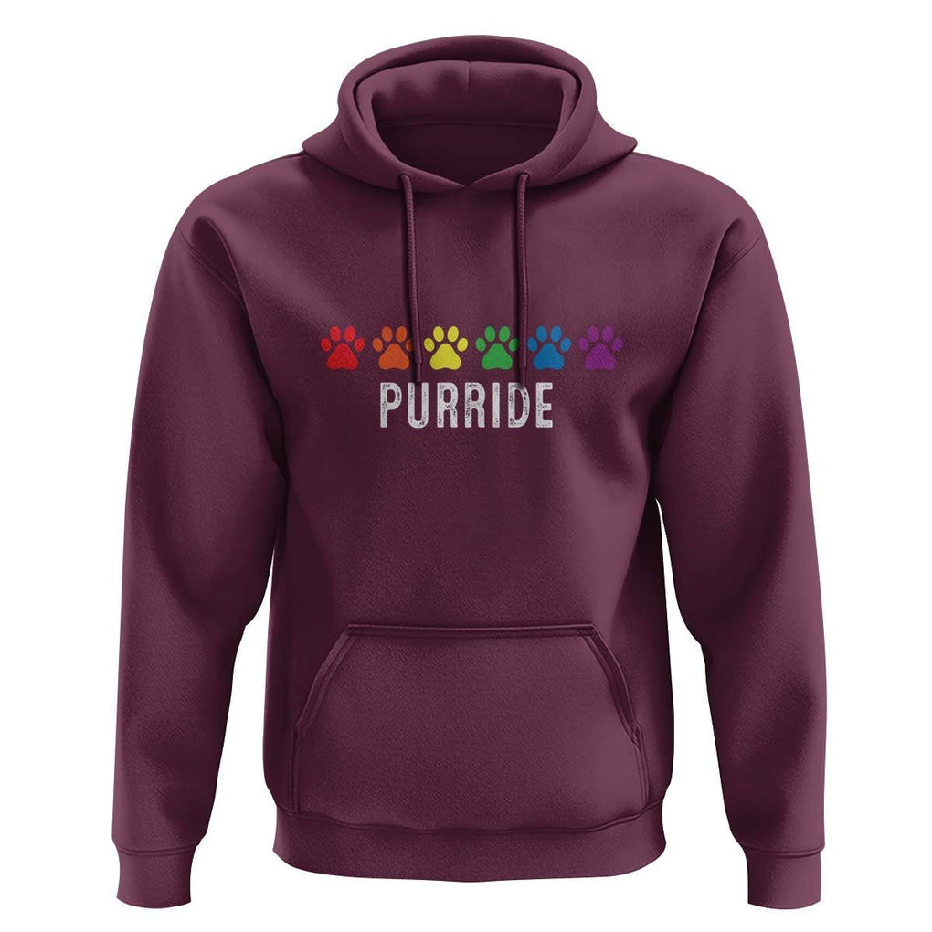 LGBT Cat Hoodie Purride Rainbow Pride Ally TS11 Maroon Print Your Wear