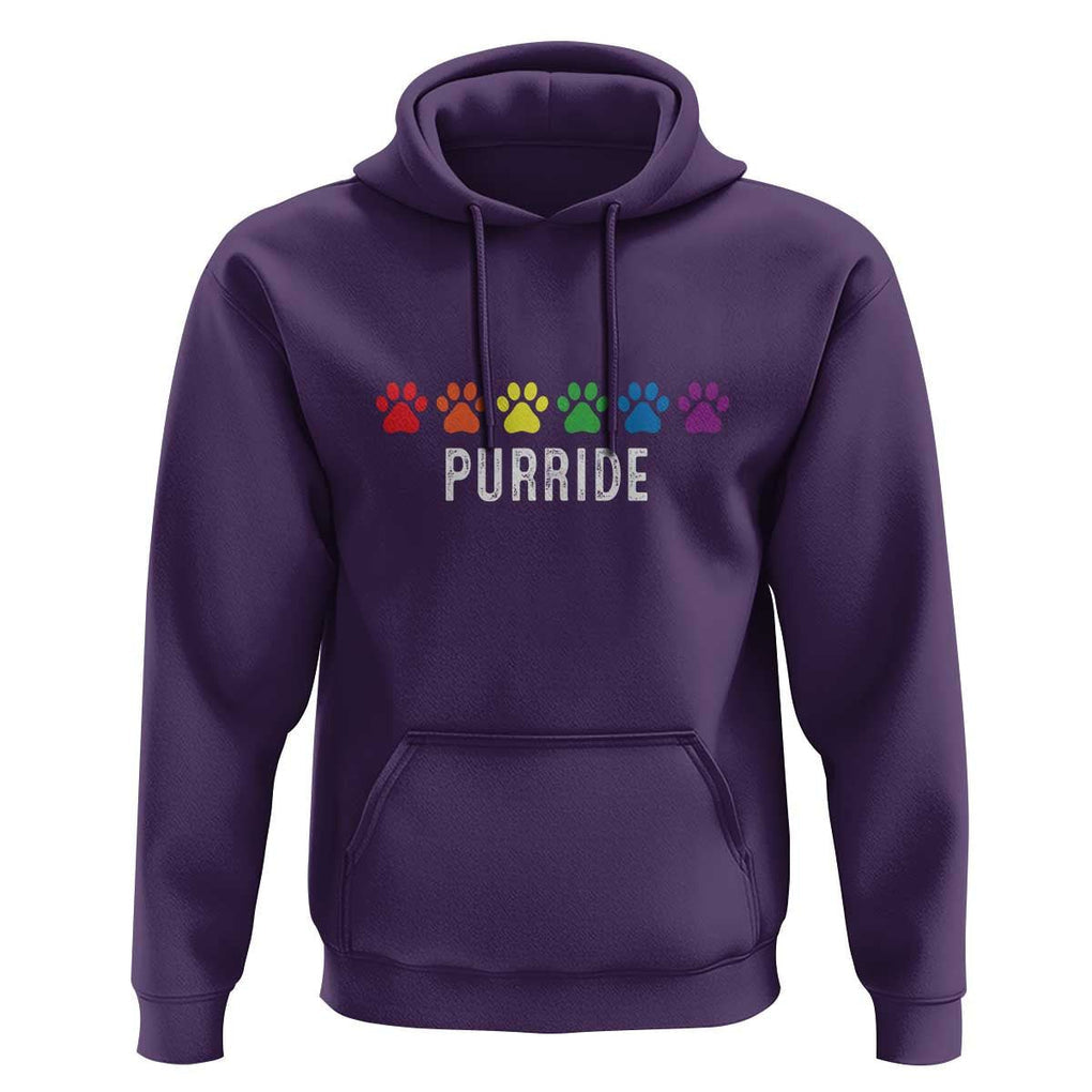 LGBT Cat Hoodie Purride Rainbow Pride Ally TS11 Purple Print Your Wear