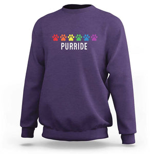 LGBT Cat Sweatshirt Purride Rainbow Pride Ally TS11 Purple Print Your Wear