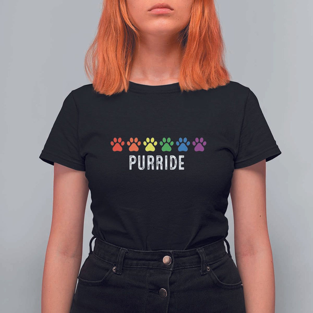LGBT Cat T Shirt For Women Purride Rainbow Pride Ally TS11 Black Print Your Wear