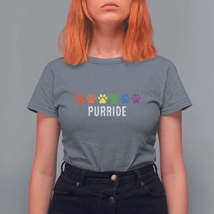 LGBT Cat T Shirt For Women Purride Rainbow Pride Ally TS11 Charcoal Print Your Wear