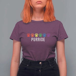 LGBT Cat T Shirt For Women Purride Rainbow Pride Ally TS11 Maroon Print Your Wear
