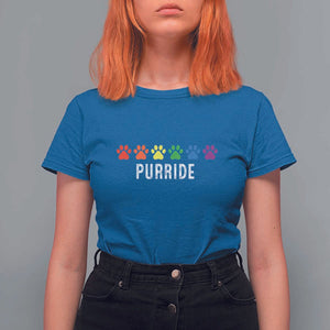 LGBT Cat T Shirt For Women Purride Rainbow Pride Ally TS11 Royal Blue Print Your Wear