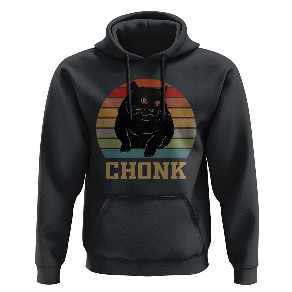 Funny Cat Hoodie Chonk Black Fat Kitten TS11 Black Print Your Wear