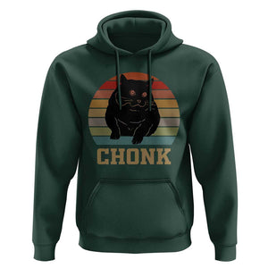 Funny Cat Hoodie Chonk Black Fat Kitten TS11 Dark Forest Green Print Your Wear